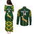 Custom South Africa Rugby Couples Matching Puletasi Dress and Long Sleeve Button Shirts 2023 Go Champions World Cup Springboks - Wonder Print Shop