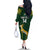 Custom South Africa Rugby Family Matching Off Shoulder Long Sleeve Dress and Hawaiian Shirt 2023 Go Champions World Cup Springboks - Wonder Print Shop