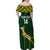 Custom South Africa Rugby Family Matching Off Shoulder Maxi Dress and Hawaiian Shirt 2023 Go Champions World Cup Springboks - Wonder Print Shop