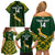 Custom South Africa Rugby Family Matching Off Shoulder Short Dress and Hawaiian Shirt 2023 Go Champions World Cup Springboks - Wonder Print Shop