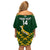 Custom South Africa Rugby Family Matching Off Shoulder Short Dress and Hawaiian Shirt 2023 Go Champions World Cup Springboks - Wonder Print Shop