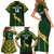 Custom South Africa Rugby Family Matching Short Sleeve Bodycon Dress and Hawaiian Shirt 2023 Go Champions World Cup Springboks - Wonder Print Shop