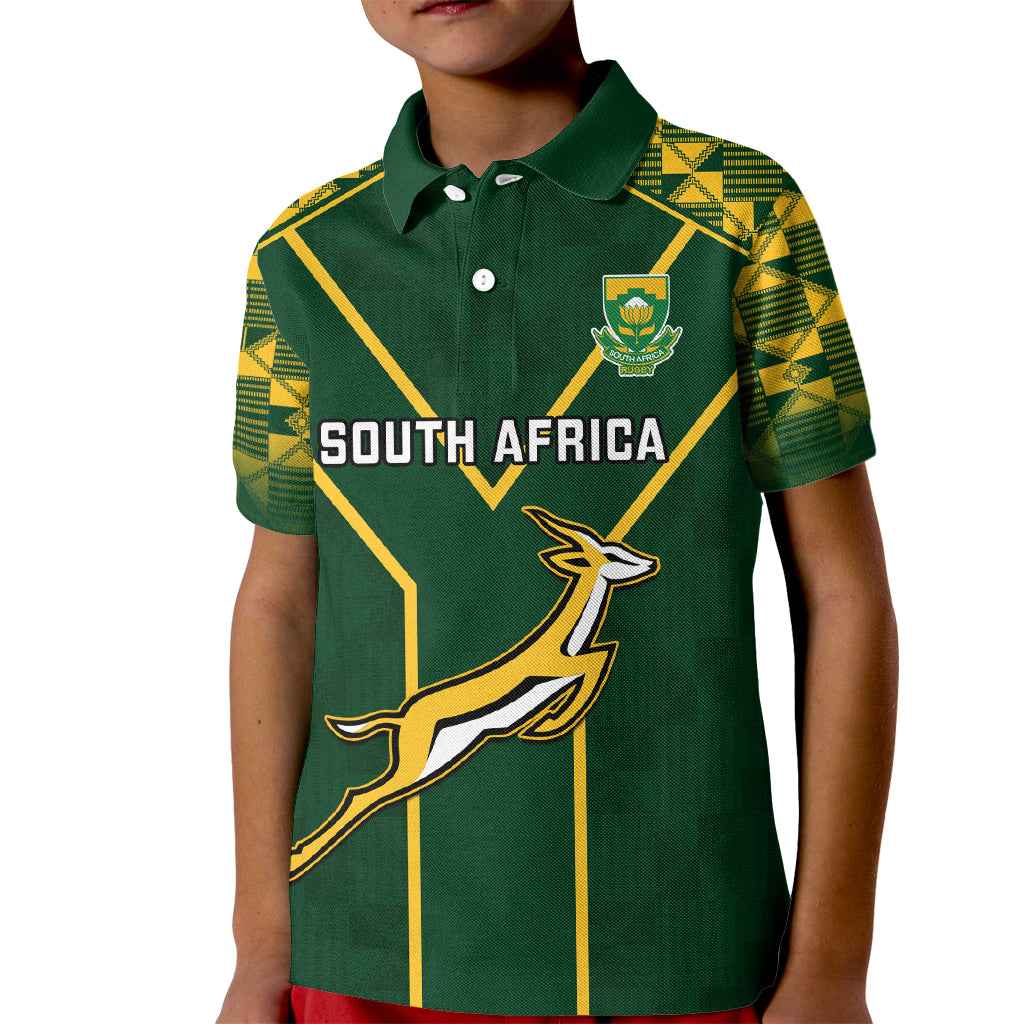 Custom South Africa Rugby Kid Polo Shirt 2023 Go Champions World Cup Springboks - Wonder Print Shop