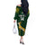 Custom South Africa Rugby Off The Shoulder Long Sleeve Dress 2023 Go Champions World Cup Springboks - Wonder Print Shop