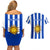 Uruguay Rugby Couples Matching Off Shoulder Short Dress and Hawaiian Shirt Go Los Teros Flag Style - Wonder Print Shop