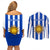 Uruguay Rugby Couples Matching Off Shoulder Short Dress and Long Sleeve Button Shirts Go Los Teros Flag Style - Wonder Print Shop