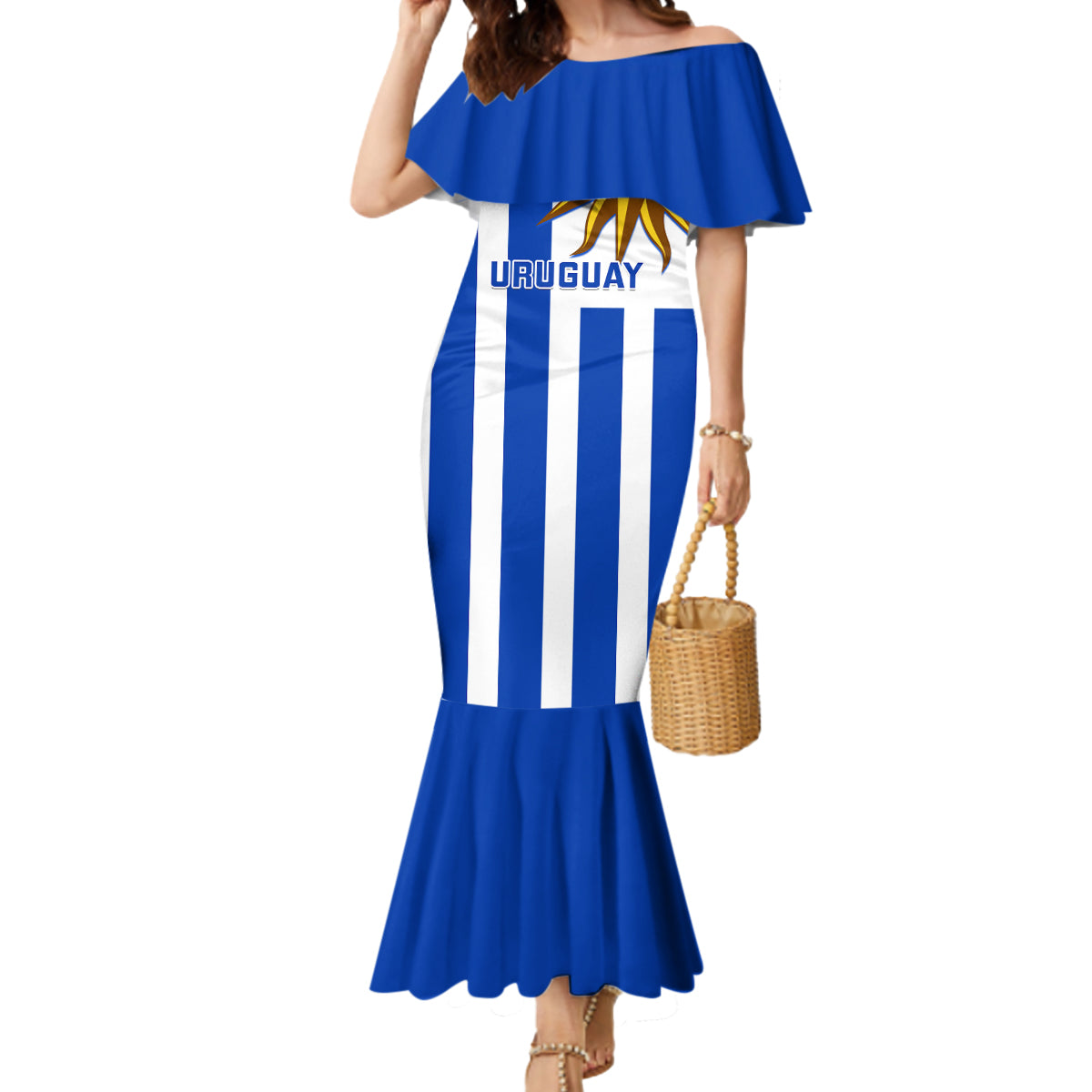 Uruguay Rugby Mermaid Dress Go Los Teros Flag Style - Wonder Print Shop