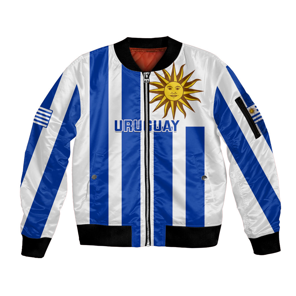 Uruguay Rugby Sleeve Zip Bomber Jacket Go Los Teros Flag Style - Wonder Print Shop