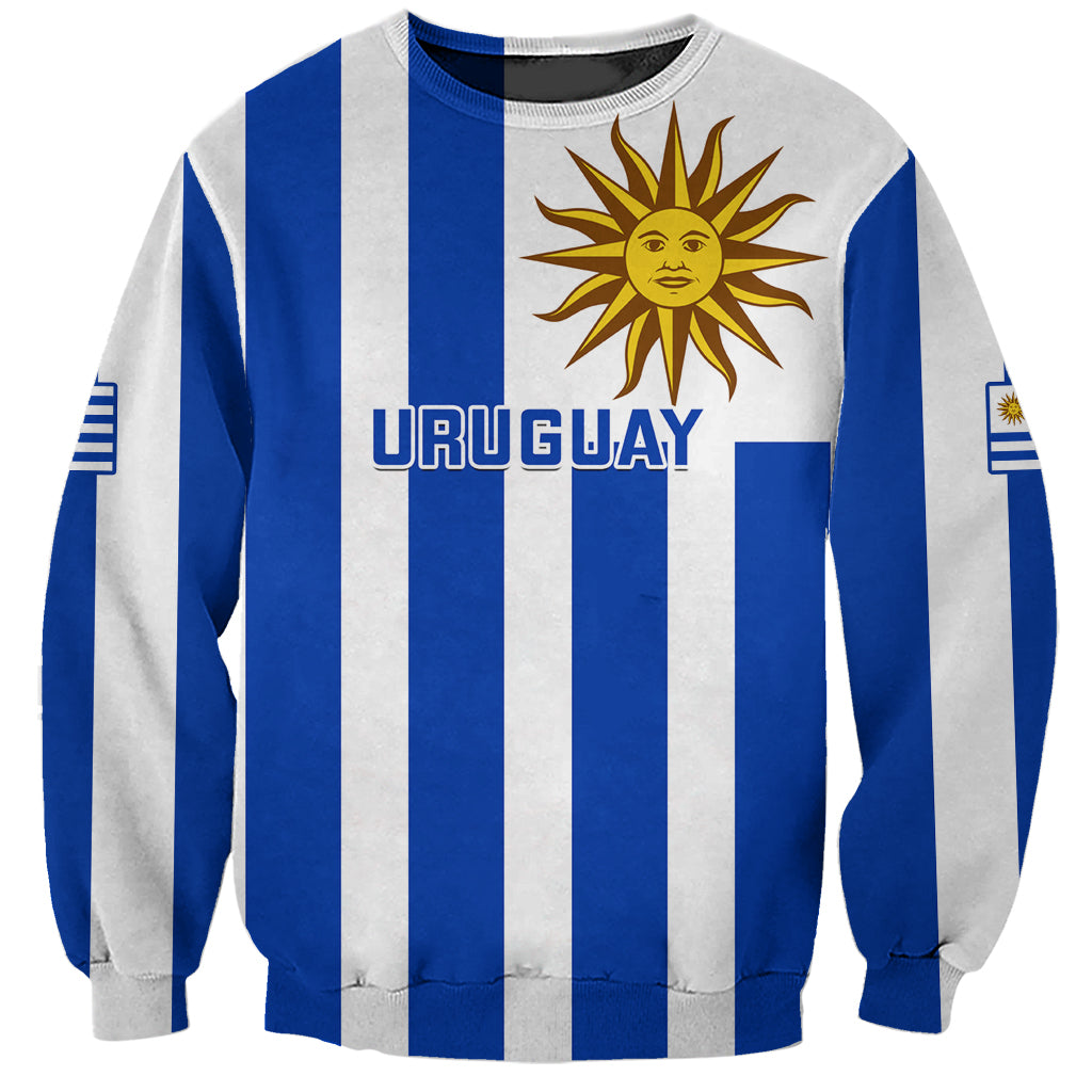 Custom Uruguay Rugby Sweatshirt Go Los Teros Flag Style - Wonder Print Shop