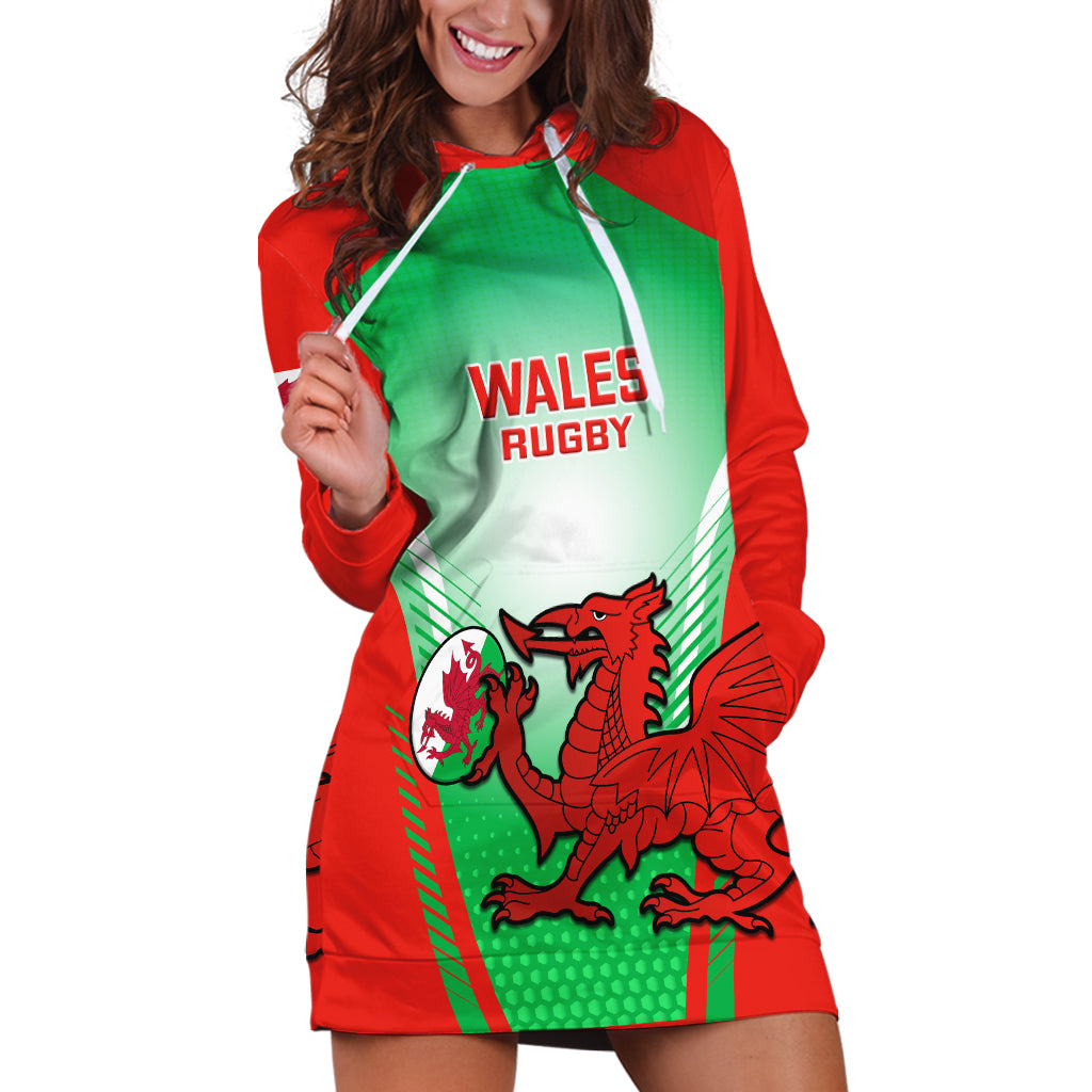 Wales Rugby Hoodie Dress 2023 Come On Cymru Champions World Cup - Wonder Print Shop