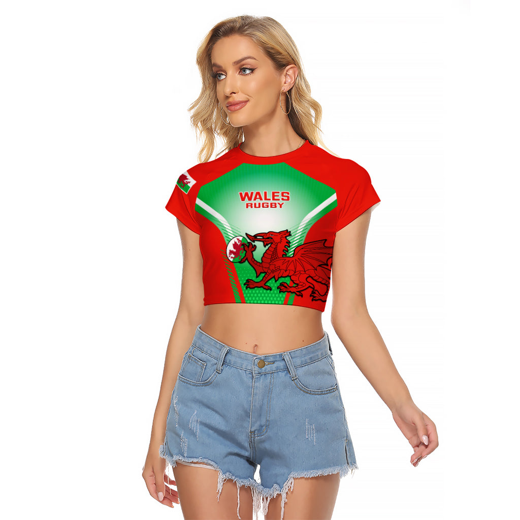 Wales Rugby Raglan Cropped T Shirt 2023 Come On Cymru Champions World Cup - Wonder Print Shop