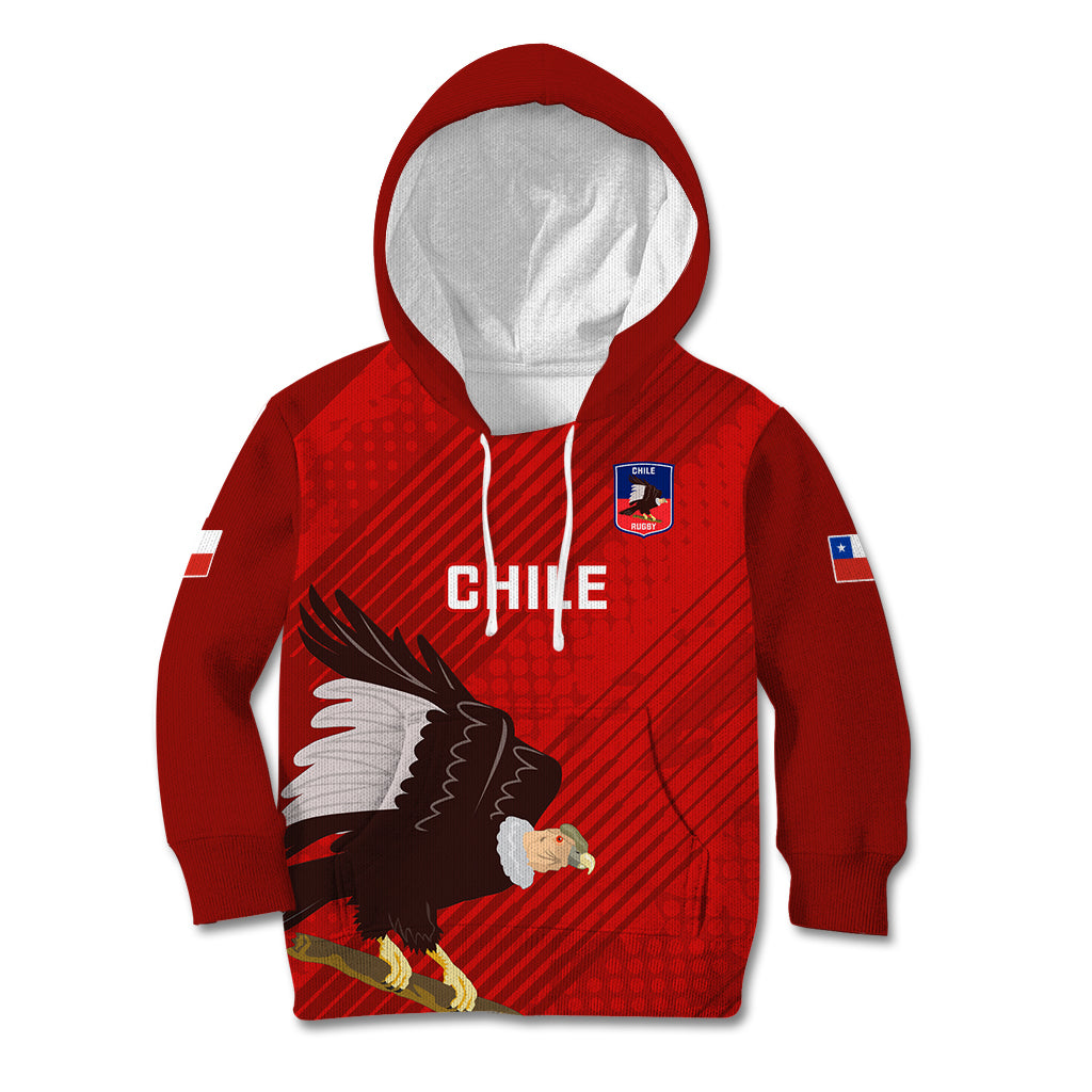 Chile Rugby Kid Hoodie 2023 Los Condores Grunge Style - Wonder Print Shop