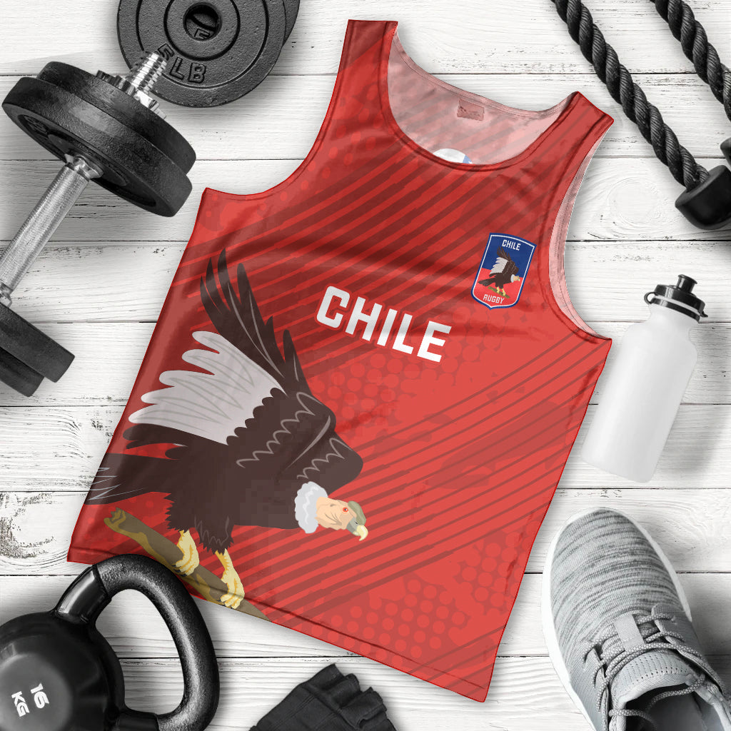 Chile Rugby Men Tank Top 2023 Los Condores Grunge Style - Wonder Print Shop