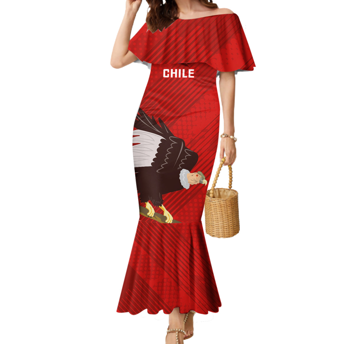 Chile Rugby Mermaid Dress 2023 Los Condores Grunge Style - Wonder Print Shop