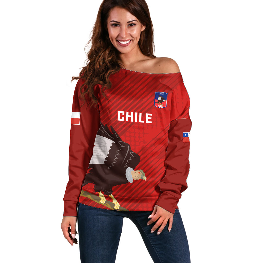 Chile Rugby Off Shoulder Sweater 2023 Los Condores Grunge Style - Wonder Print Shop