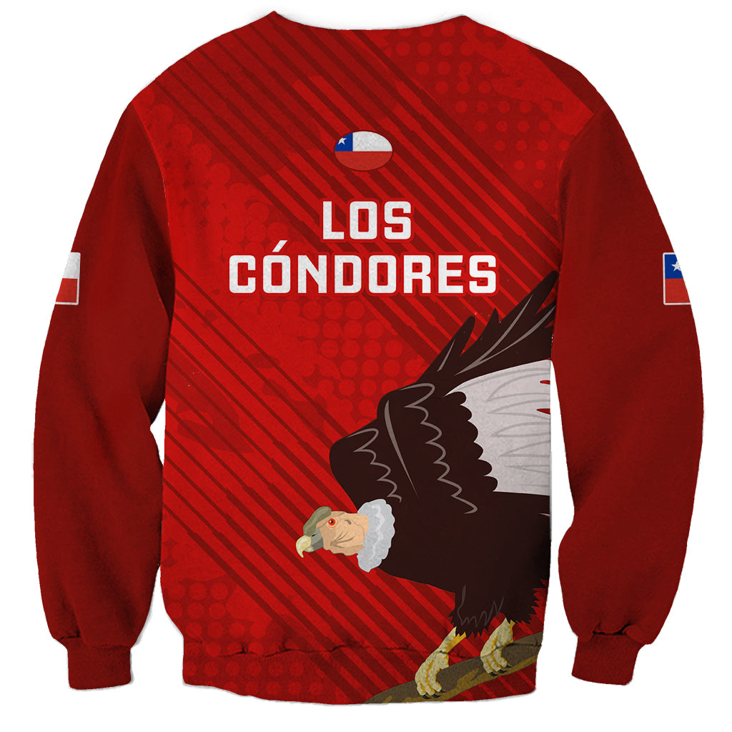 Red Chile rugby sweatshirt with Los Cóndores graphic and eagle print