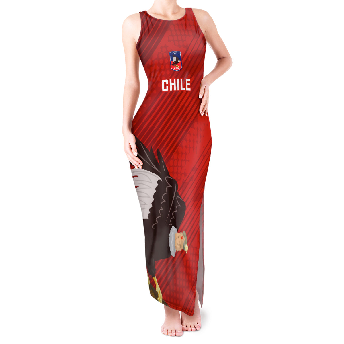 Chile Rugby Tank Maxi Dress 2023 Los Condores Grunge Style - Wonder Print Shop