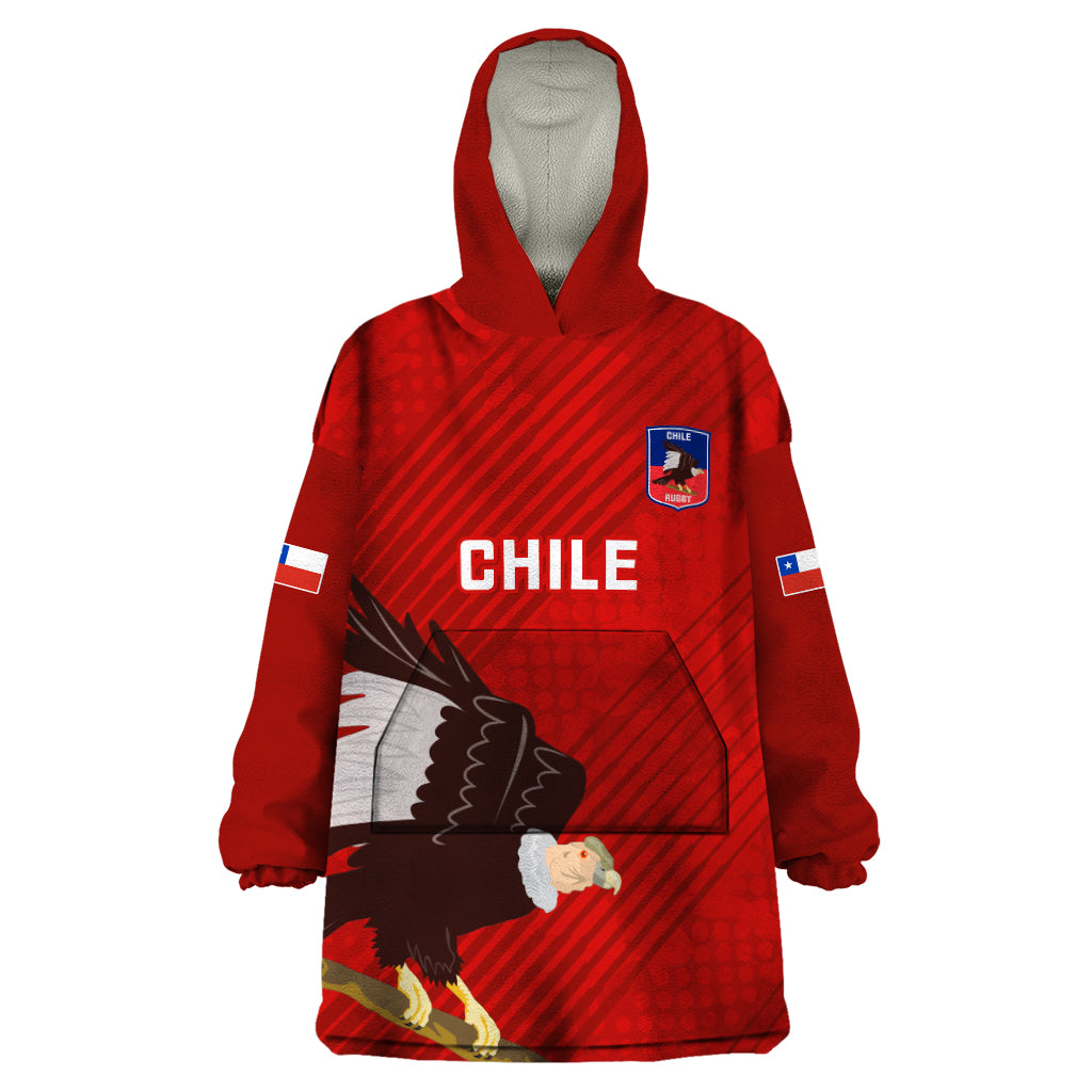 Chile Rugby Wearable Blanket Hoodie 2023 Los Condores Grunge Style - Wonder Print Shop