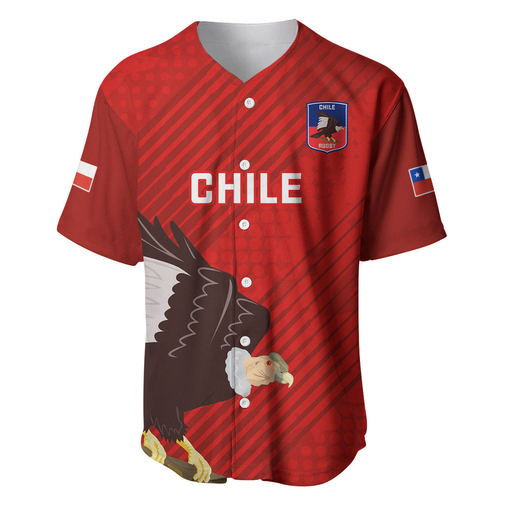 Custom Chile Rugby Baseball Jersey 2023 Los Condores Grunge Style - Wonder Print Shop