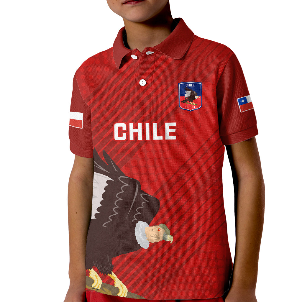 Custom Chile Rugby Kid Polo Shirt 2023 Los Condores Grunge Style - Wonder Print Shop