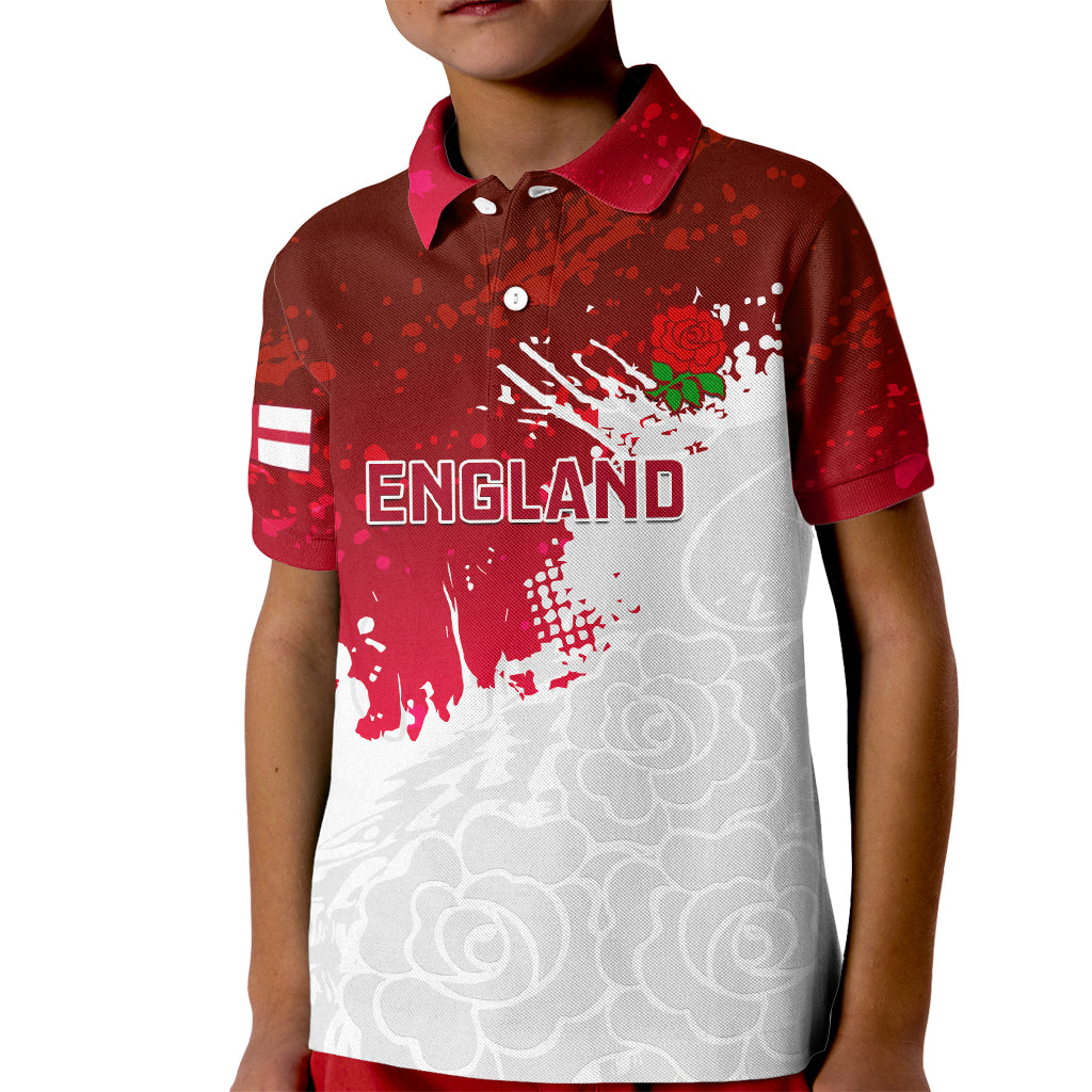 England Rugby Kid Polo Shirt 2023 Go Champions World Cup Red Rose - Wonder Print Shop