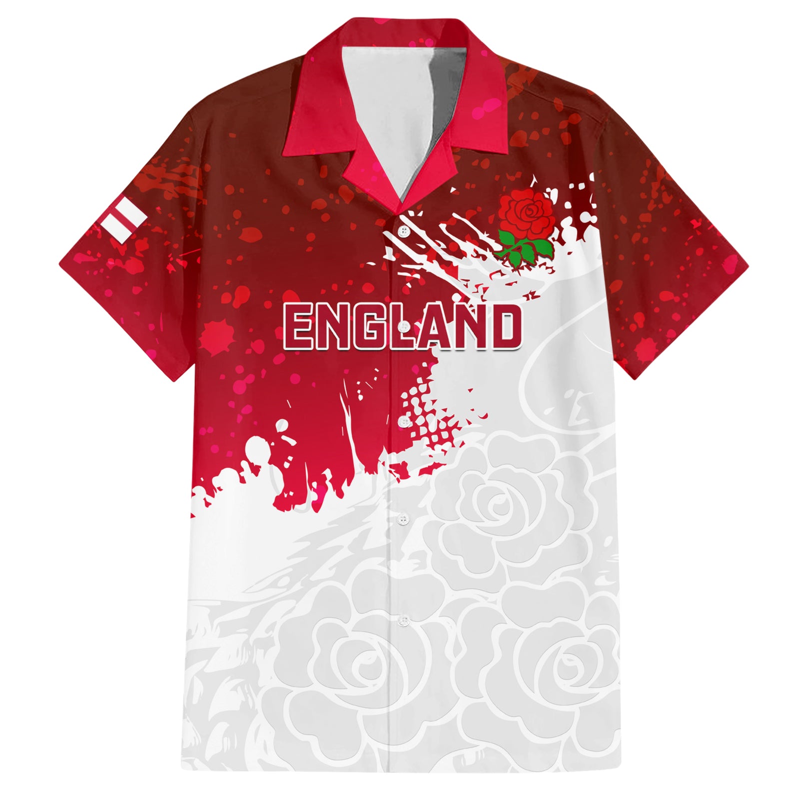 Custom England Rugby Hawaiian Shirt 2023 Go Champions World Cup Red Rose - Wonder Print Shop