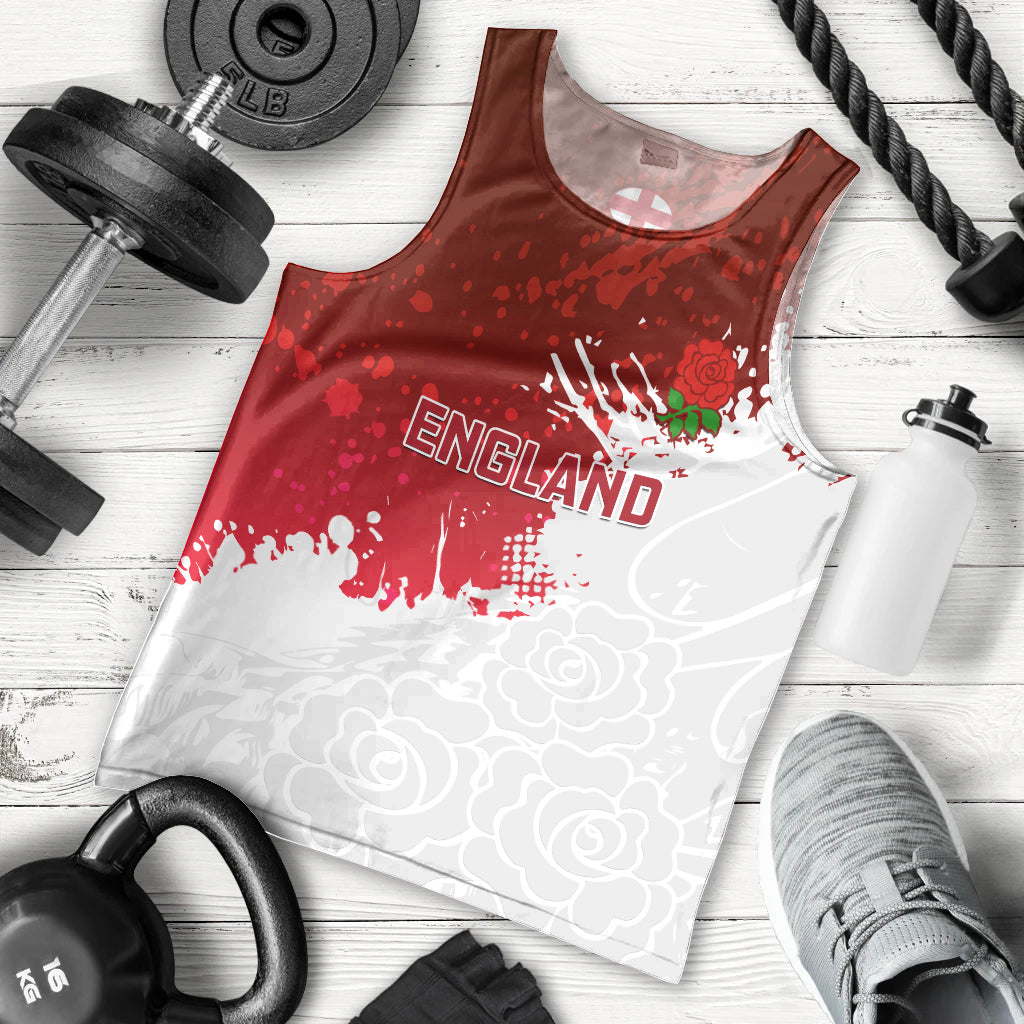 Custom England Rugby Men Tank Top 2023 Go Champions World Cup Red Rose - Wonder Print Shop