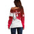 Custom England Rugby Off Shoulder Sweater 2023 Go Champions World Cup Red Rose - Wonder Print Shop