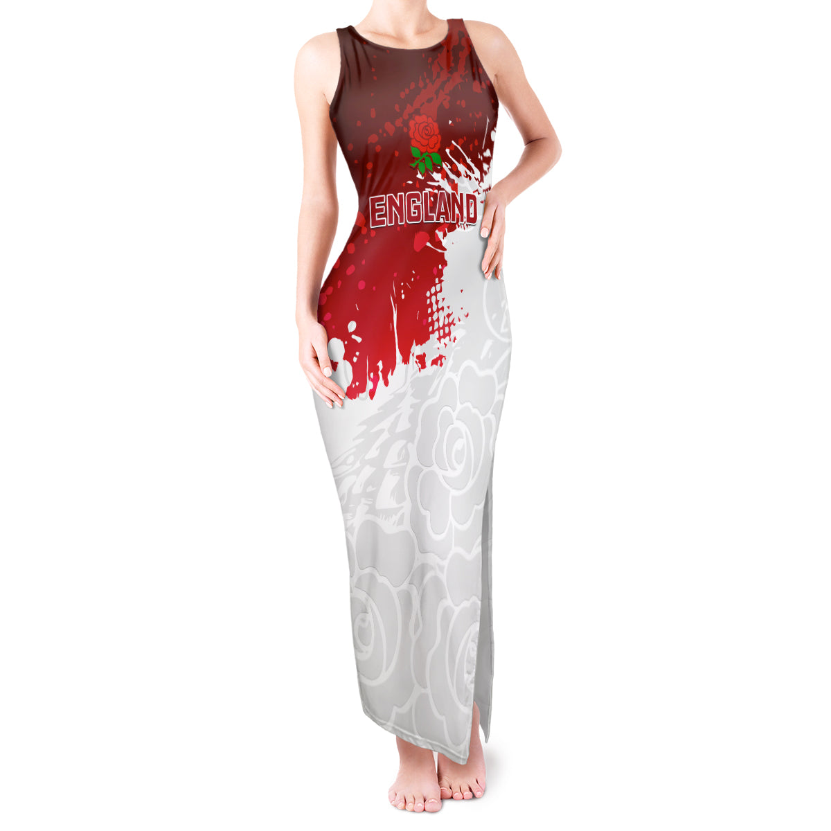 custom-england-rugby-tank-maxi-dress-2023-go-champions-world-cup-red-rose