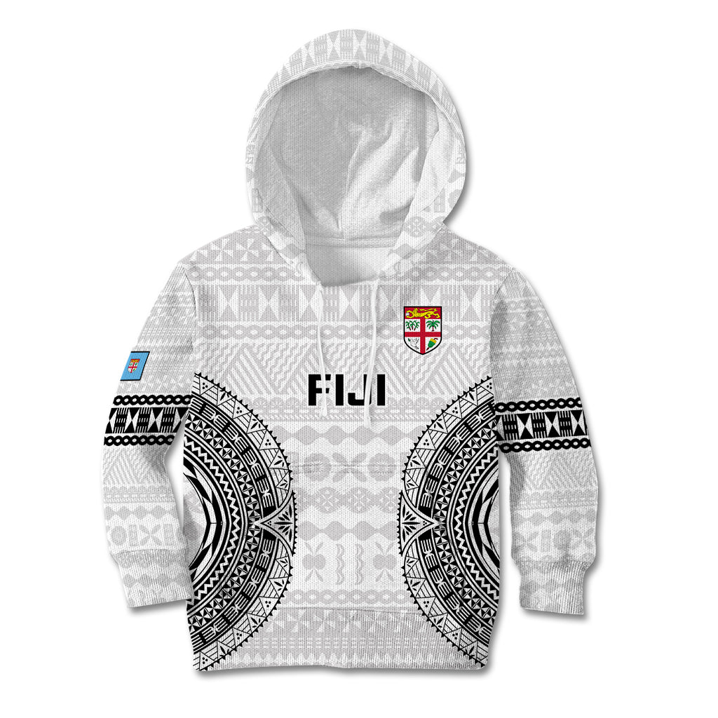 Custom Fiji Rugby Kid Hoodie 2023 Go Champions World Cup Fijian Tapa Pattern - Wonder Print Shop