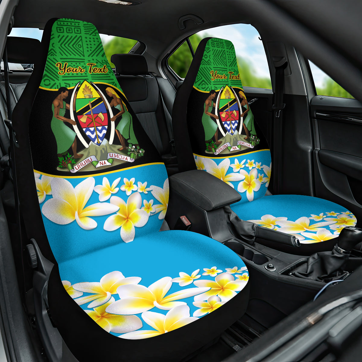 Personalised Tanzania Independence Day Car Seat Cover Heri ya Siku ya Uhuru African Pattern - Wonder Print Shop