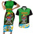 Personalised Tanzania Independence Day Couples Matching Short Sleeve Bodycon Dress and Hawaiian Shirt Heri ya Siku ya Uhuru African Pattern - Wonder Print Shop