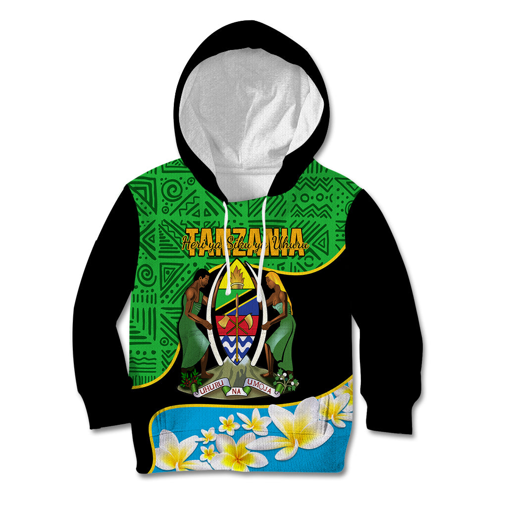 Personalised Tanzania Independence Day Kid Hoodie Heri ya Siku ya Uhuru African Pattern - Wonder Print Shop