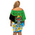 Personalised Tanzania Independence Day Off Shoulder Short Dress Heri ya Siku ya Uhuru African Pattern - Wonder Print Shop