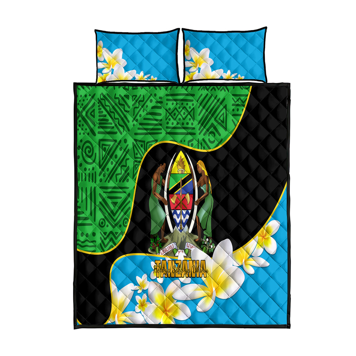 personalised-tanzania-independence-day-quilt-bed-set-heri-ya-siku-ya-uhuru-african-pattern