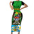 Personalised Tanzania Independence Day Short Sleeve Bodycon Dress Heri ya Siku ya Uhuru African Pattern - Wonder Print Shop