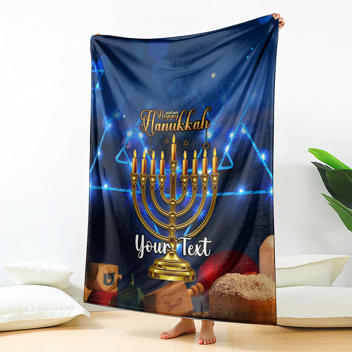 personalised-hanukkah-blanket-menorah-happy-jewish-holiday