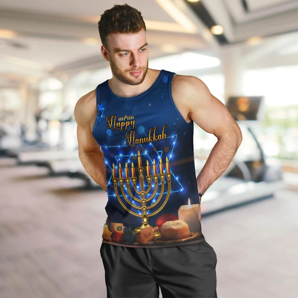 Personalised Hanukkah Men Tank Top Menorah Happy Jewish Holiday - Wonder Print Shop