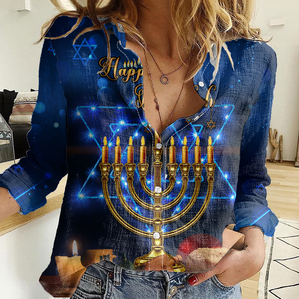 personalised-hanukkah-women-casual-shirt-menorah-happy-jewish-holiday