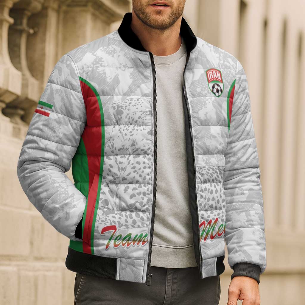 Iran Football Custom Bomber Puffer Jacket Come On Team Melli Cheetah - Wonder Print Shop