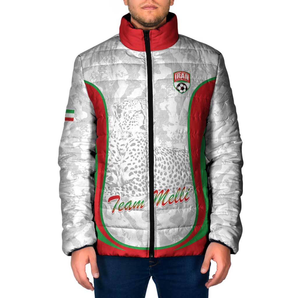 Iran Football Custom Padded Jacket Come On Team Melli Cheetah - Wonder Print Shop