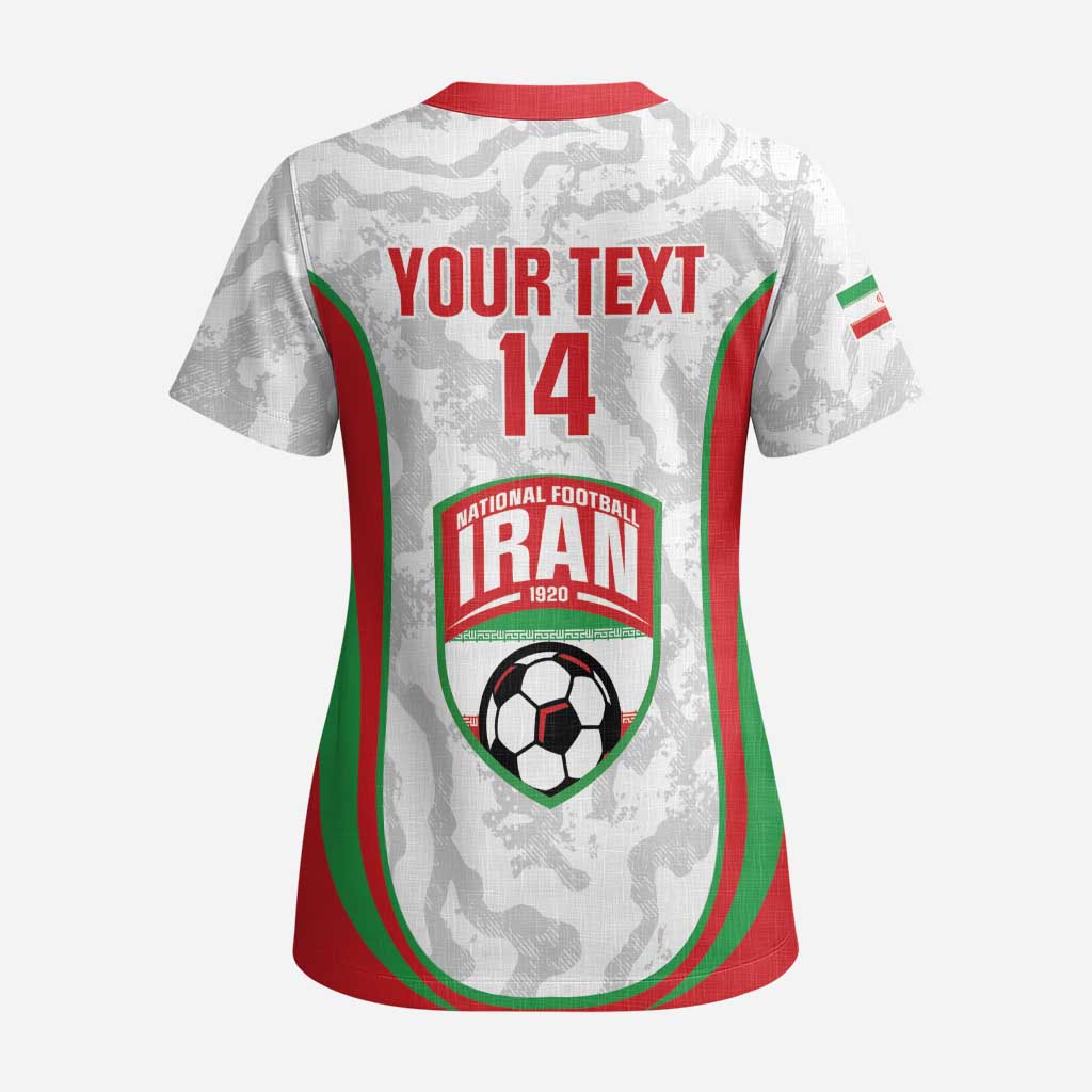 Iran Football Custom Scrub Top Come On Team Melli Cheetah - Wonder Print Shop