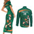 Custom Ireland Rugby Sevens Couples Matching Short Sleeve Bodycon Dress and Long Sleeve Button Shirt Go Champions Irish Shamrock