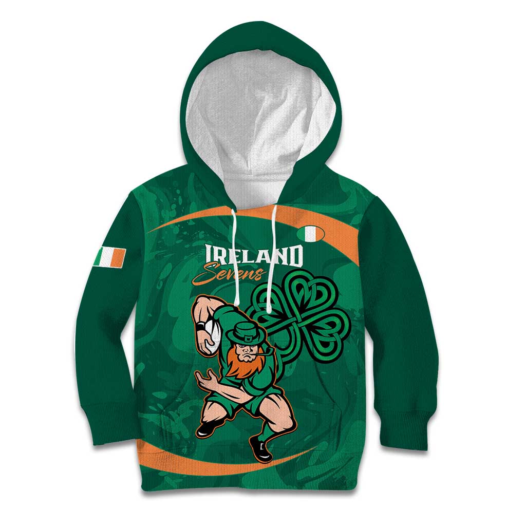 Custom Ireland Rugby Sevens Kid Hoodie Go Champions Irish Shamrock - Wonder Print Shop