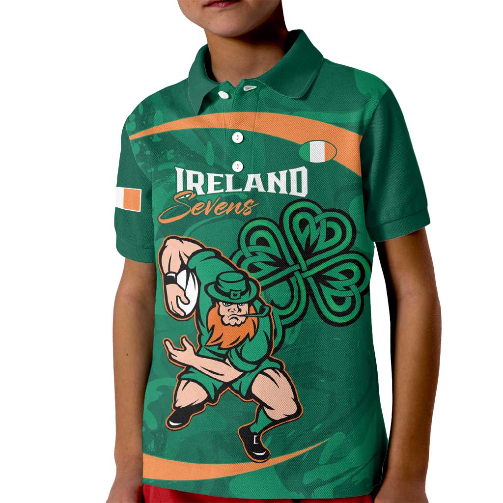 Custom Ireland Rugby Sevens Kid Polo Shirt Go Champions Irish Shamrock - Wonder Print Shop