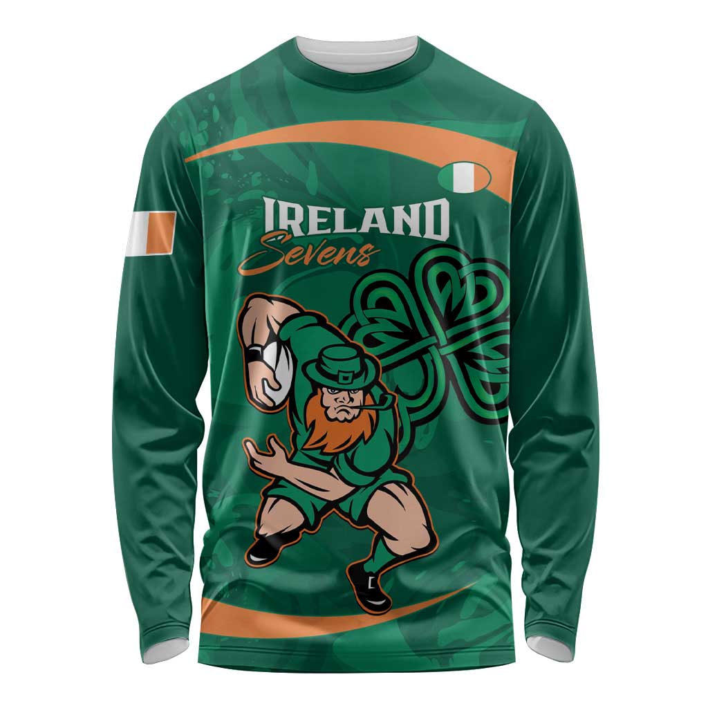 Custom Ireland Rugby Sevens Long Sleeve Shirt Go Champions Irish Shamrock - Wonder Print Shop