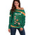 Custom Ireland Rugby Sevens Off Shoulder Sweater Go Champions Irish Shamrock