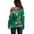 Custom Ireland Rugby Sevens Off Shoulder Sweater Go Champions Irish Shamrock