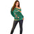 Custom Ireland Rugby Sevens Off Shoulder Sweater Go Champions Irish Shamrock