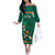 Custom Ireland Rugby Sevens Off The Shoulder Long Sleeve Dress Go Champions Irish Shamrock - Wonder Print Shop